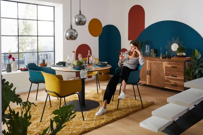 Sideboard TOM 150 x 80 cm Akazie massiv/anthrazit