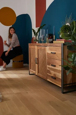 Sideboard TOM 150 x 80 cm Akazie massiv/anthrazit