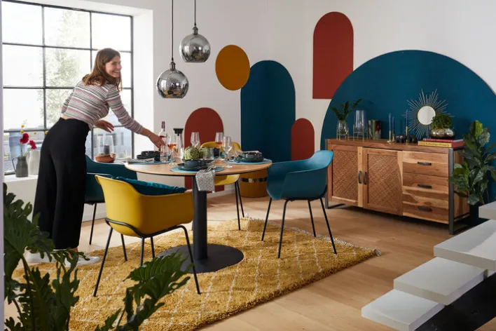 Sideboard TOM 150 x 80 cm Akazie massiv/anthrazit