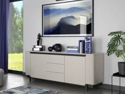 Sideboard VODOL 205x78 cm Sand/Schwarz