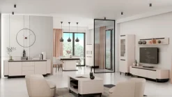 Sideboard VODOL 205x78 cm Sand/Schwarz