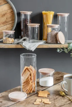 SIMAX Vorratsglas mit Holzdeckel 2000 ml Sicherheitsglas transparent