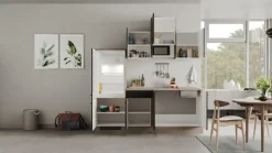 Singleküche MARY Touch Schwarz/Endgrain Oak ca.210x205x60 cm