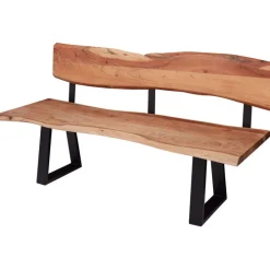 Sitzbank 60 x 180 cm braun schwarz