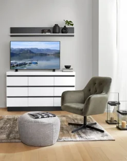 Sitzsack-Hocker KAYLA 41 x 60 cm hellgrau