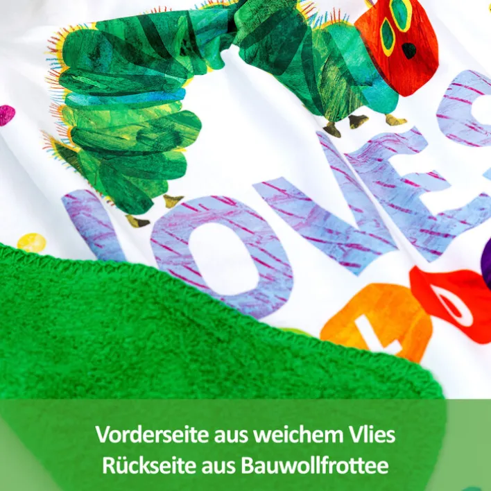 Smithy Kinderdecke RAUPE NIMMERSATT 75 x 90 cm weiß/mehrfarbig