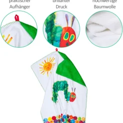 Smithy Kinderdecke RAUPE NIMMERSATT 75 x 90 cm weiß