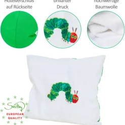 Smithy Kissenhülle RAUPE NIMMERSATT 40 x 40 cm weiß