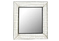 Spiegel Schwarz Rahmen geflochten ca. 105 x 105 cm