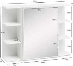 Spiegelschrank 80 x 65 cm weiß