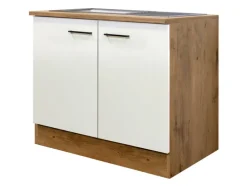 Spülenunterschrank Avila Weiß/Braun