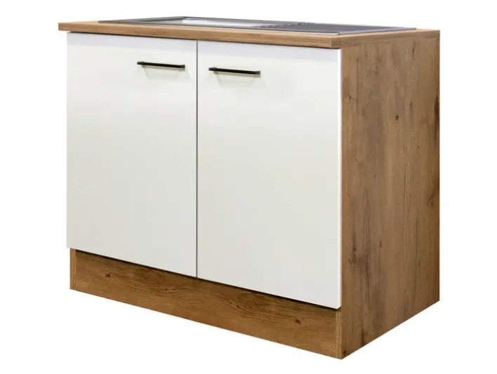 Spülenunterschrank Avila Weiß/Braun