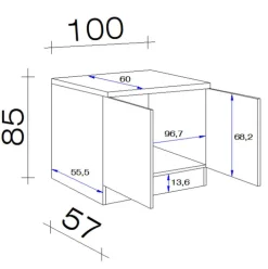 Spülenunterschrank Avila Weiß/Braun