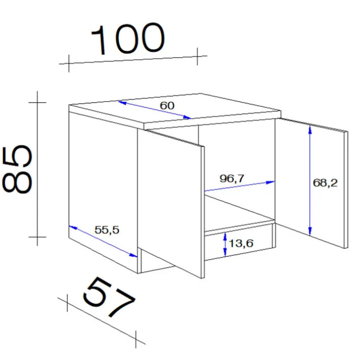 Spülenunterschrank Avila Weiß/Braun