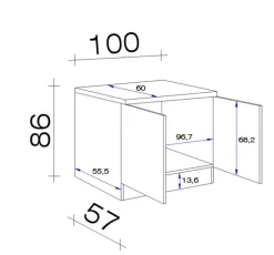 Spülenunterschrank MEGGIE 100 x 85 x 57 cm weiß