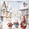 SPRÜGEL Kissenhülle CHRISTMAS MOUSE TOWN 45x45 cm Mehrfarbig