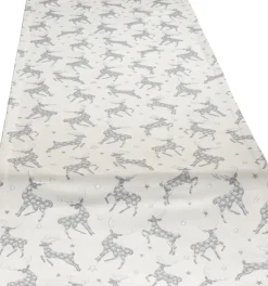 SPRÜGEL Tischband GLAMOUR CIERVO SILVER 40s180 cm Beige,Silberfarbig