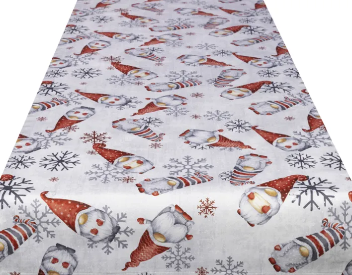 SPRÜGEL Tischband GNOMOS SNOWFLAKE 50 x 150 cm rot/grau