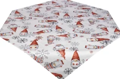 SPRÜGEL Tischdecke GNOMOS SNOWFLAKE 85 x 85 cm rot/grau