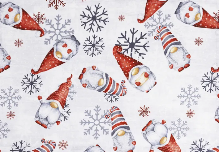 SPRÜGEL Tischset GNOMOS SNOWFLAKE 35 x 50 cm rot/grau