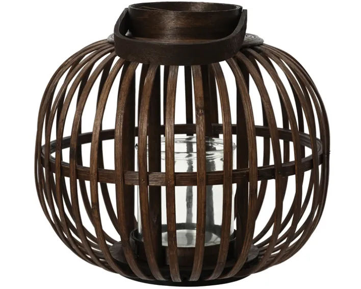 Standlaterne BAMBUS 29 cm braun