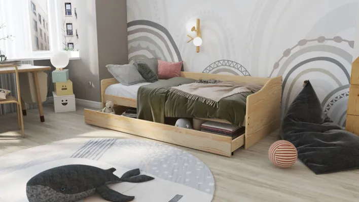 Stauraum-/Funktionsbett DAN 90 x 200 cm braun