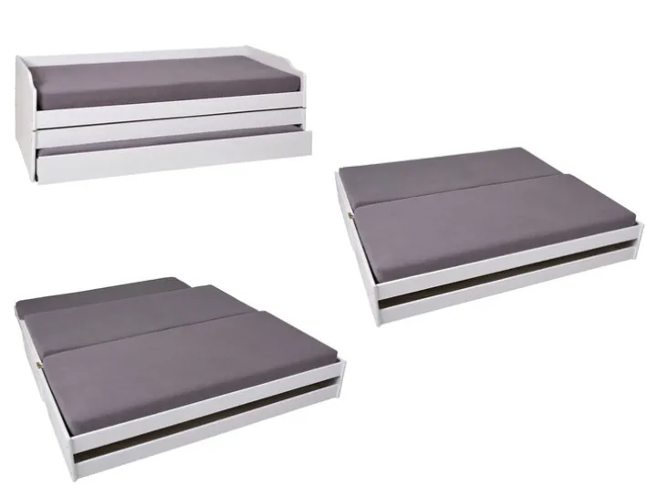 Stauraum-/Funktionsbett JANNES 90 x 200 cm weiß