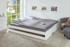 Stauraum-/Funktionsbett JANNES 90 x 200 cm weiß