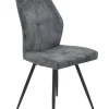 Stuhl ALLY 2er Set Microfaser anthrazit/schwarz