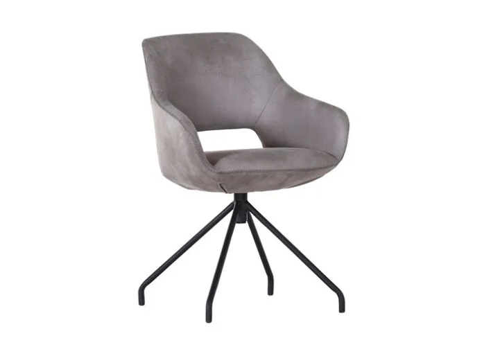 Stuhl MIKE hellgrau/schwarz ZickZackNaht