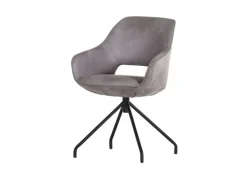 Stuhl MIKE hellgrau/schwarz ZickZackNaht