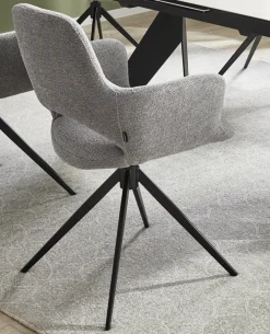 Stuhl mit Armlehnen DENVER hellgrau/schwarz