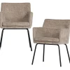 Stuhl mit Armlehnen KAM 2er Set sand/schwarz