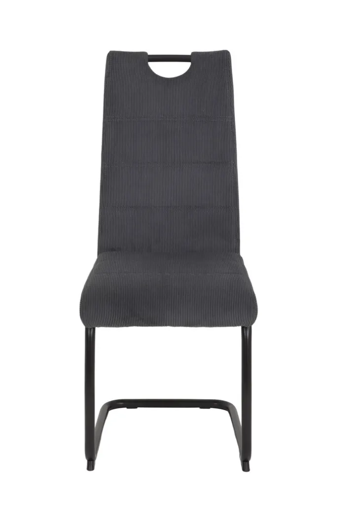 Stuhl NEREA Webstoff Cord anthrazit/Schwinggestell schwarz