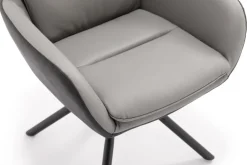 Stuhl NOVALEE Stoffmix Mikrofaser anthrazit/Leder grau