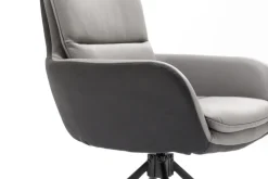 Stuhl NOVALEE Stoffmix Mikrofaser anthrazit/Leder grau