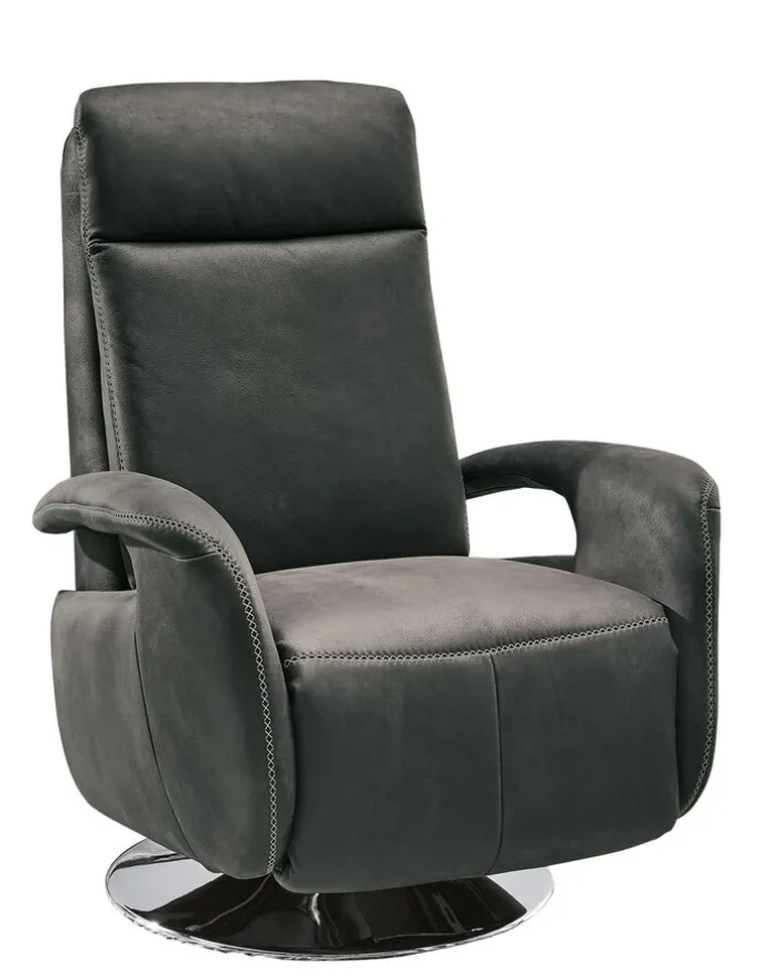 SYSTEMPOLSTER verstellbarer Fernsehsessel Lederbezug Anthrazit