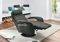 SYSTEMPOLSTER verstellbarer Fernsehsessel Lederbezug Anthrazit