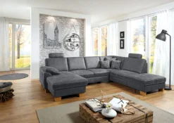 SYSTEMPOLSTER Wohnlandschaft ANTIBES denimgrau