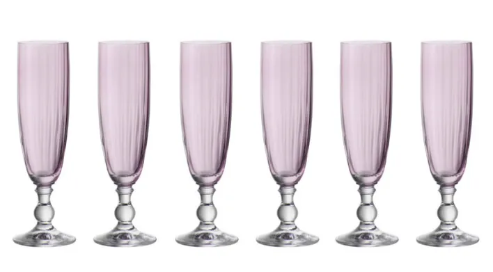 TAFELWERT Sektkelch GIORGIA 6er Set rosa