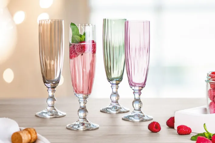 TAFELWERT Sektkelch GIORGIA 6er Set rosa