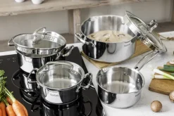 TEFAL Kochtopfset DUETTO Edelstahl 7-teilig Edelstahl