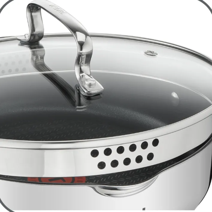 TEFAL Kochtopfset DUETTO Edelstahl 7-teilig Edelstahl