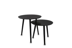 Tisch 2er-Set VILANA Ø 50 cm/Ø 45 cm schwarz