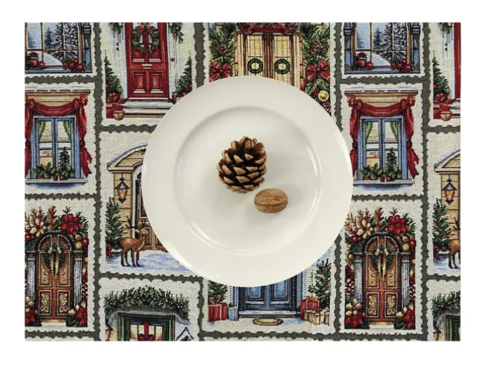 Tischset WEIHNACHTSTÜREN 35x48cm mehrfarbig