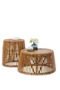 TOM TAILOR Beistelltisch 69 x 69 cm Rattan/reyceltes Teakholz natur