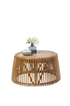 TOM TAILOR Beistelltisch 69 x 69 cm Rattan/reyceltes Teakholz natur