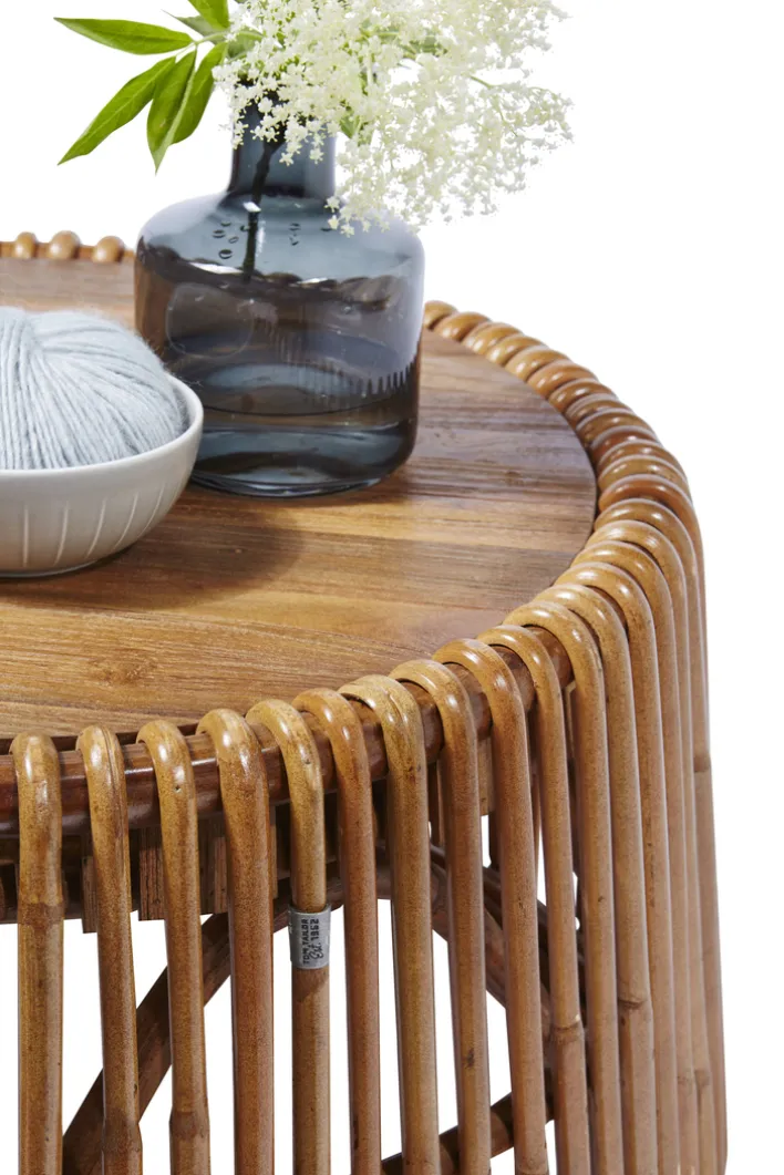 TOM TAILOR Beistelltisch 69 x 69 cm Rattan/reyceltes Teakholz natur