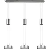 TRIO LED Balkenpendel FRANKLIN 3-flg nickelfarbig