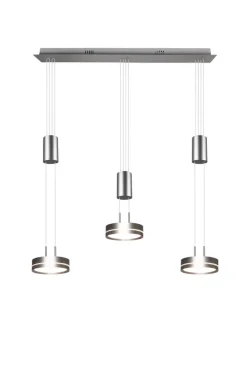 TRIO LED Balkenpendel FRANKLIN 3-flg nickelfarbig